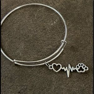 Love, paw print bracelet